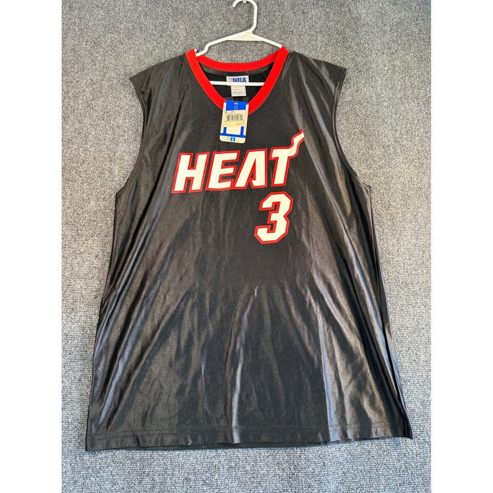 NBA Dwyane Wade Miami Heat Jersey Black Red #3 Large 7082A New with Tags